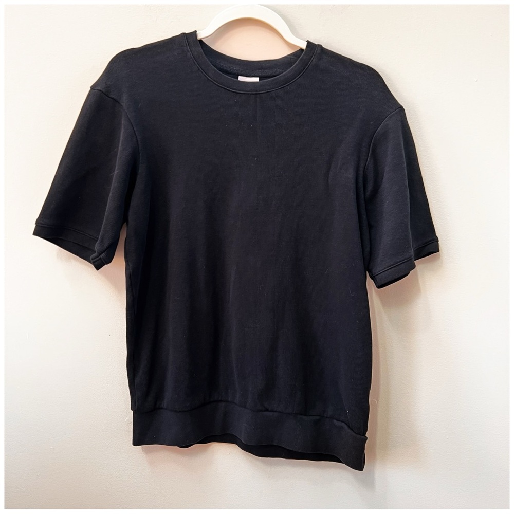 Zara Black Short Sleeve Knit Top Size Small